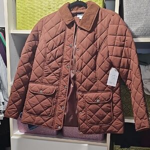 Women's Size Small Time and Tru Quilted Brown Jacket New With Tags